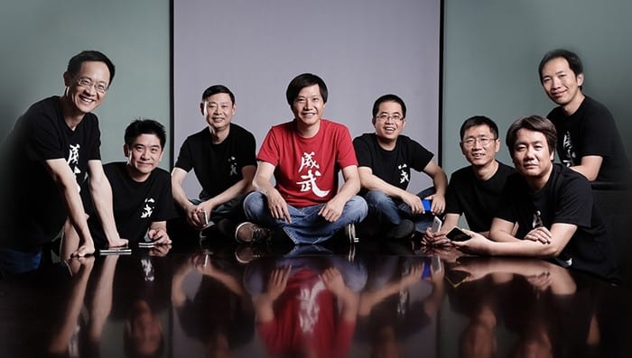 Equipe dos fundadores da Xiaomi.