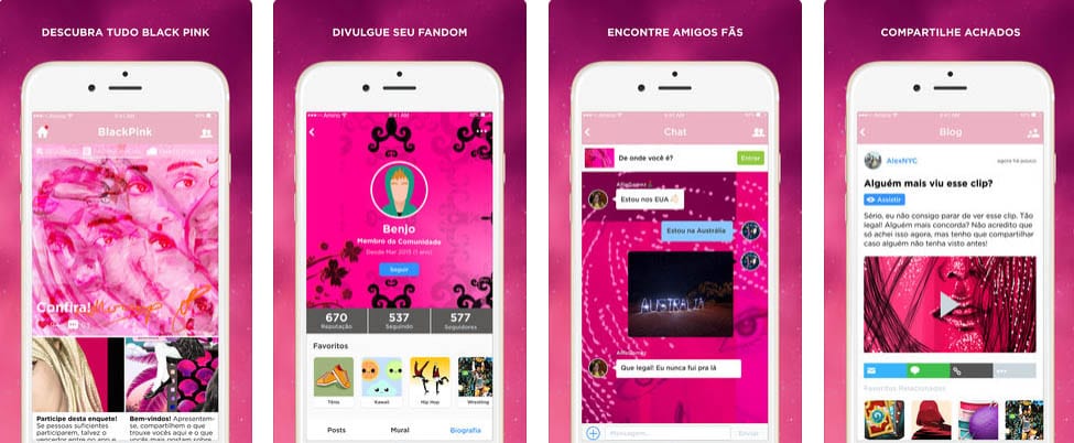 tela do app oficial da Black Pink - Dica App do Dia