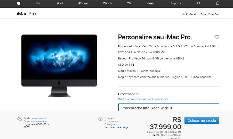 iMac Pro configuração mínima - Dica App do Dia