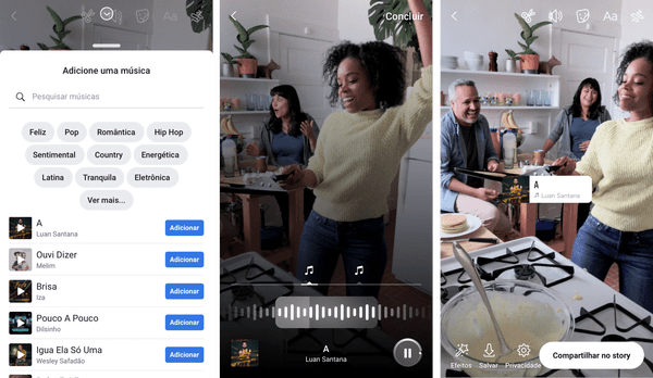 Insira músicas no Stories de seu perfil. - Imagem: Facebook NewsRomm - Dica App do Dia