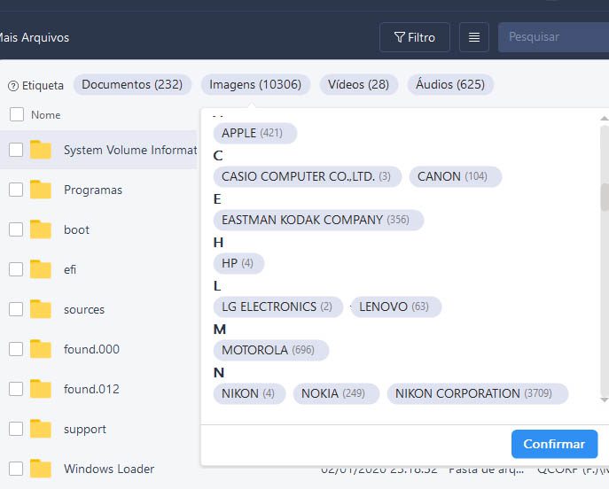 Além do sistema separar por tipo de arquivo, o EaseUs Data Recovery Wizard cria um sub-nível separando por dispositivo. - Dica App do Dia.