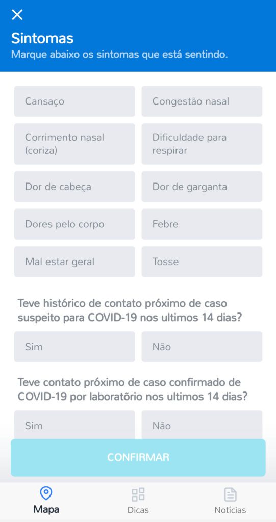 Marque as opções e selecione o botão confirmar - Dica App do Dia