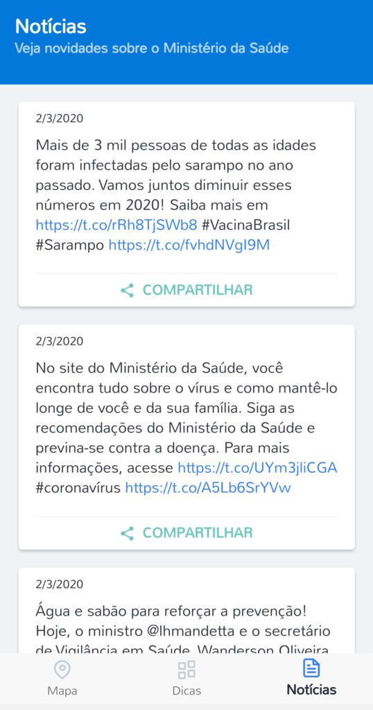 As principais notícias enviadas pelo Ministério da Saúde - Dica App do Dia