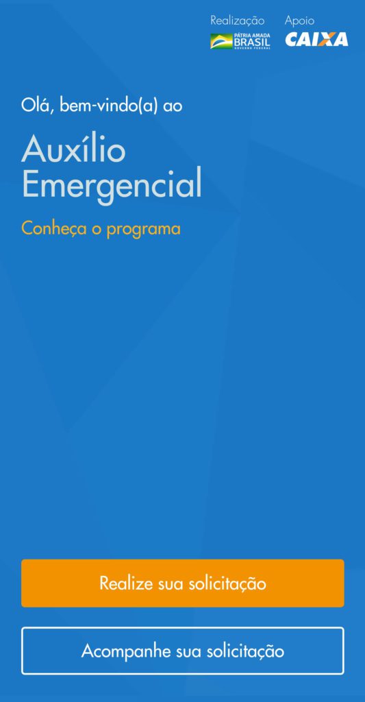 Tela inicial do App CAIXA | Auxílio Emergencial - Dica App do Dia