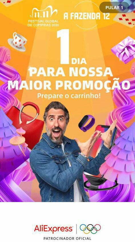 Ação comercial do AliExpress em conjunto com o Reality Show A Fazenda 12