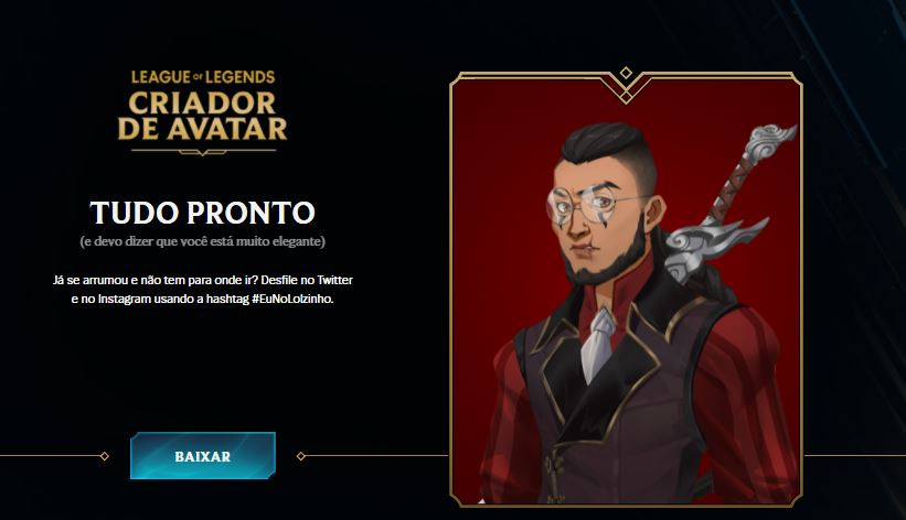 Tela final apresentando o resultado do seu avatar - Imagem: Riot Games  