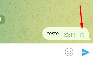 Imagem ilustrando de envio de teste de mensagem: App Telegram