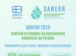 João Pessoa sediará o 3º SANEAR-PB em outubro de 2025