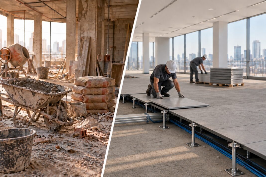 Piso elevado avança com a construção sustentável Piso elevado avança com a construção sustentável