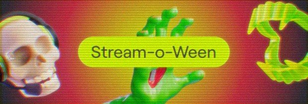 Banner de divulgação do Stream-o-Ween, programação de Halloween da Twitch